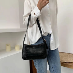Stone Pattern Retro PU Leather Crossbody Bags for Women Small Shoulder Messenger