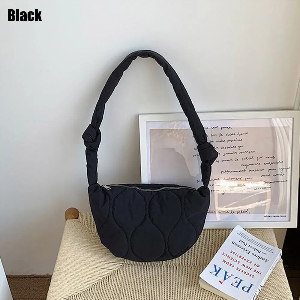 Stone Pattern Shoulder Bag Space Cotton Handbag Large Capacity Tote