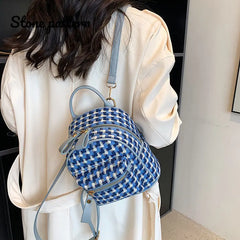 Small Stone Pattern PU Backpack for Women Travel