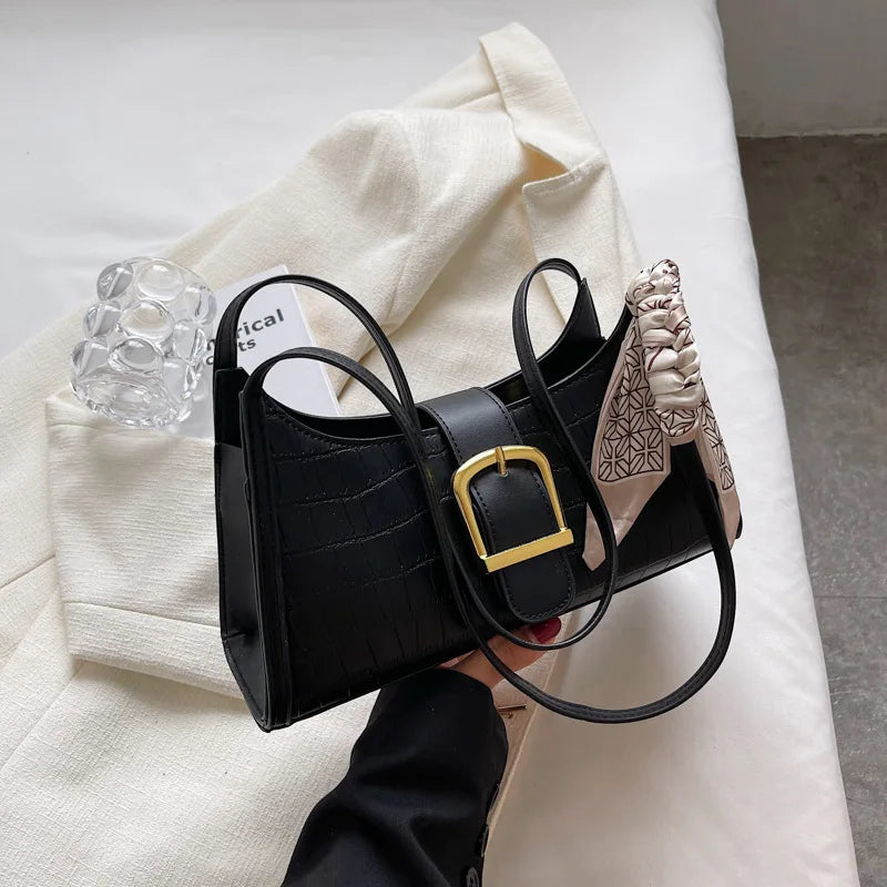 Stone Pattern Women Shoulder Bag Small Armpit Bag Lady Tote Ins Handbag