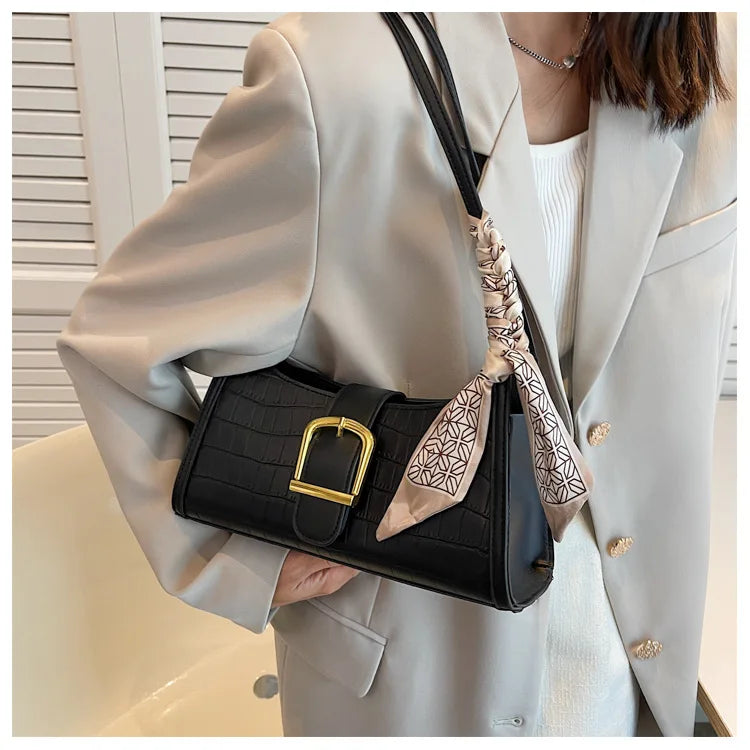 Stone Pattern Women Shoulder Bag Small Armpit Bag Lady Tote Ins Handbag