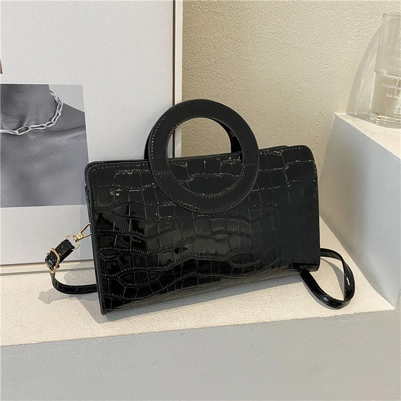 Stone Pattern Women's Handbag Shoulder Crossbody Bags High PU Leather