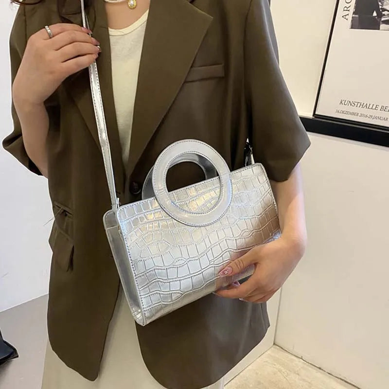 Stone Pattern Women's Handbag Shoulder Crossbody Bags High PU Leather