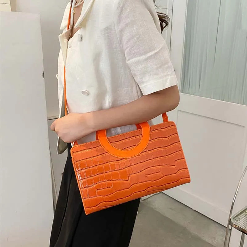 Stone Pattern Women's Handbag Shoulder Crossbody Bags High PU Leather