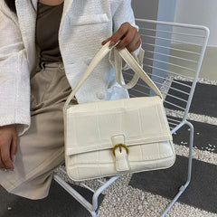 Stone Pattern Shoulder Bag PU Leather Crossbody Handbag