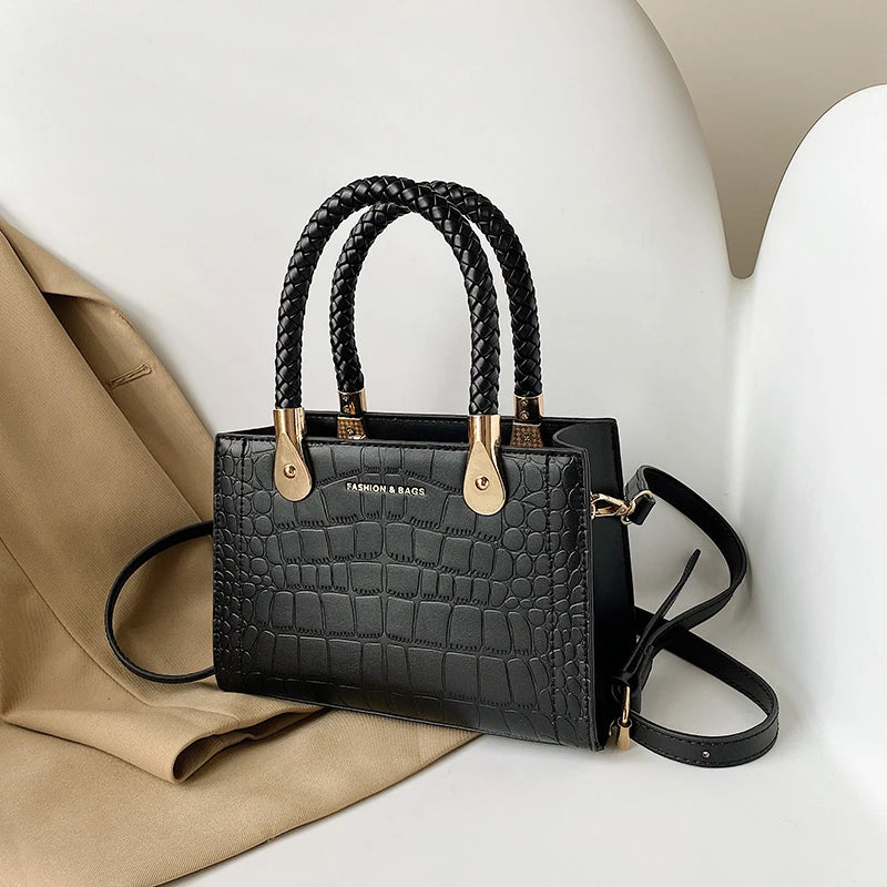 Stone Pu Leather Crossbody Bags for Women Small Tote Shoulder Bag