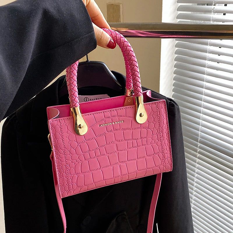 Stone Pu Leather Crossbody Bags for Women Small Tote Shoulder Bag