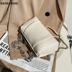 Stone Pattern Chain Tote Bag Women's Handbag
