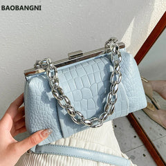 Stone Pattern Chain Tote Bag Women's Handbag