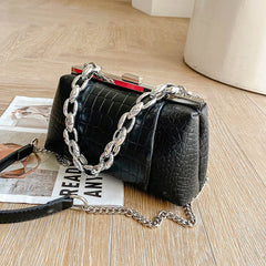 Stone Pattern Chain Tote Bag Women's Handbag