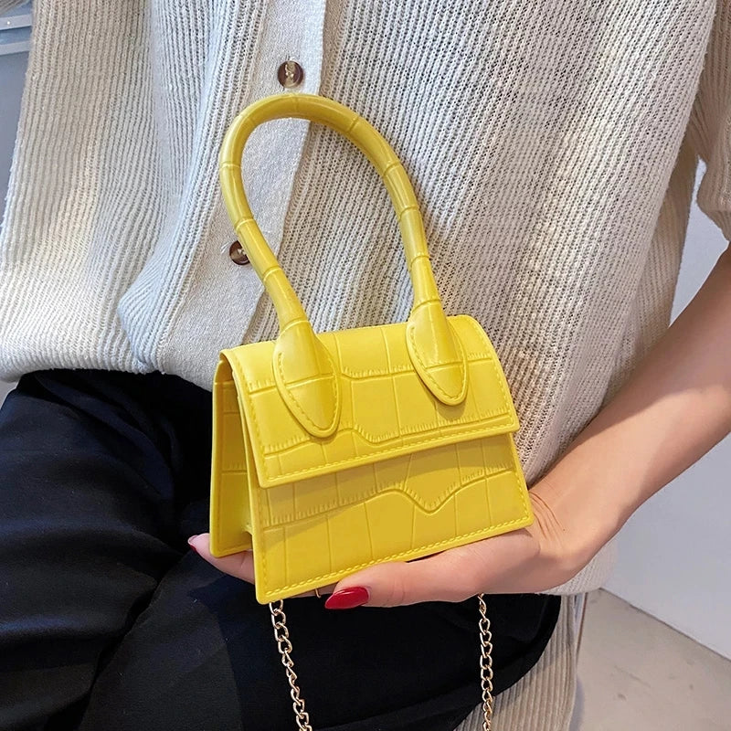 Stone Pattern Mini Tote Bag Summer High-Quality PU Leather Women's Handbag