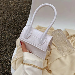 Stone Pattern Mini Tote Bag Summer High-Quality PU Leather Women's Handbag