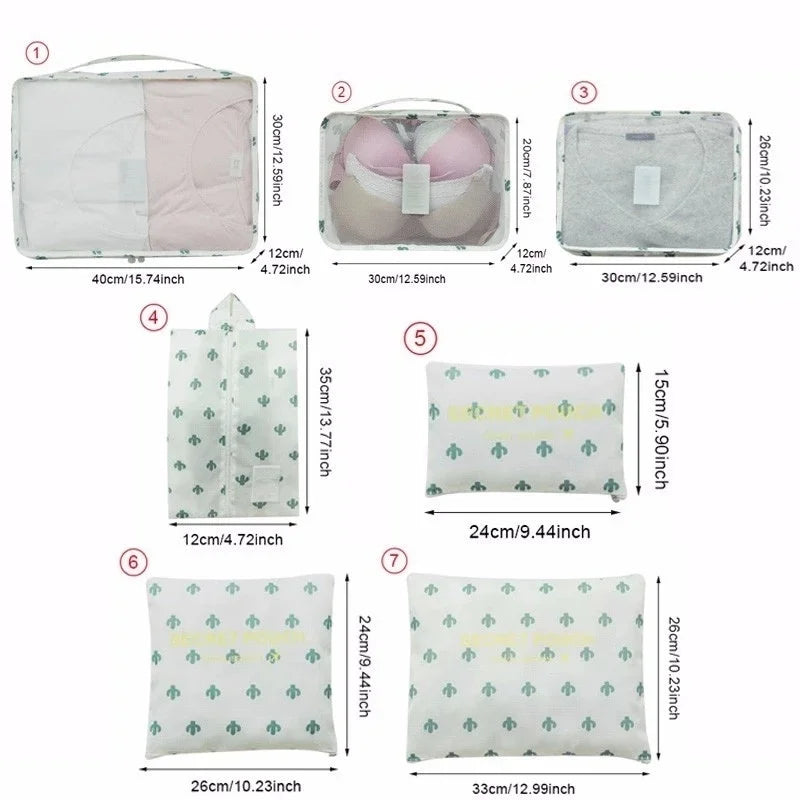 Travel Bag Clothes Mesh Packing Cubes Home Pouch Storage Bags