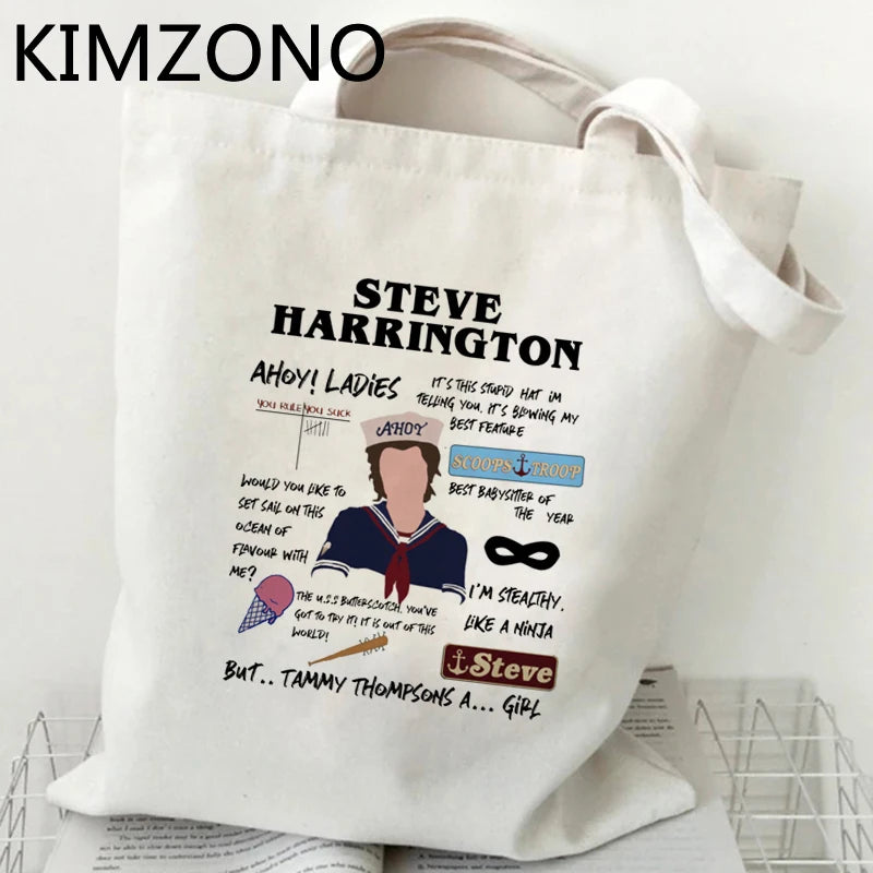 Stranger Things Shopping Bag Recycle Jute Canvas Tote Sac