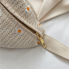 Straw Beach Bag Women Waist Pack Purse Large Phone Belt Pouch