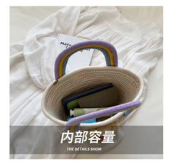 Small Fresh Rainbow Handbag Tote Bag for Women