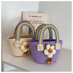 Small Fresh Rainbow Handbag Tote Bag for Women