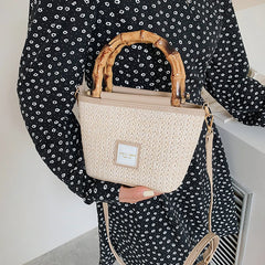 Boho Beach Bag Women's Straw Shoulder Crossbody Handbag Tote