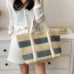 Boho Weave Beach Bag Large Handbag Summer Tote for Women