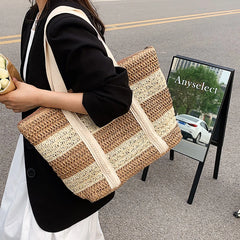 Boho Weave Beach Bag Large Handbag Summer Tote for Women