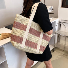 Boho Weave Beach Bag Large Handbag Summer Tote for Women