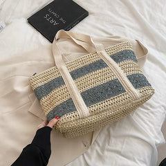 Boho Weave Beach Bag Large Handbag Summer Tote for Women