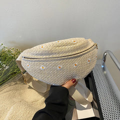 Straw Waist Pack Bag Purse Casual Pouch Travel Fanny Bag Cell Phone Pocket