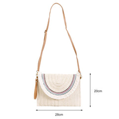 Straw Clutch Bag Women Woven Shoulder Crossbody Handbag Summer Boho Beach