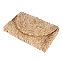 Brown Straw Clutch Purse for Women Wedding Envelope Wallet