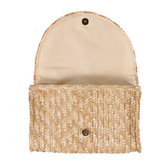 Brown Straw Clutch Purse for Women Wedding Envelope Wallet