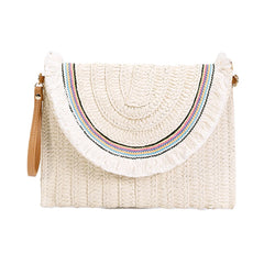Summer Straw Handbag Boho Clutch Bag Women Woven Shoulder Crossbody Beach Bag