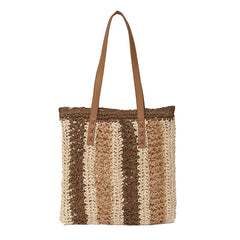 Straw Handbag Women Beach Shoulder Bag Tote Seaside Vacation Bags