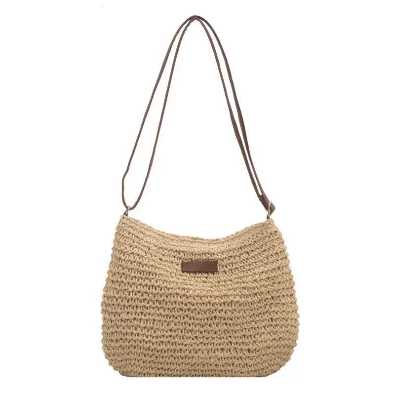 Straw Knitted Purses and Handbags Women Shoulder Bags Straw Woven Side Bag