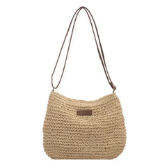 Straw Knitted Purses and Handbags Women Shoulder Bags Straw Woven Side Bag
