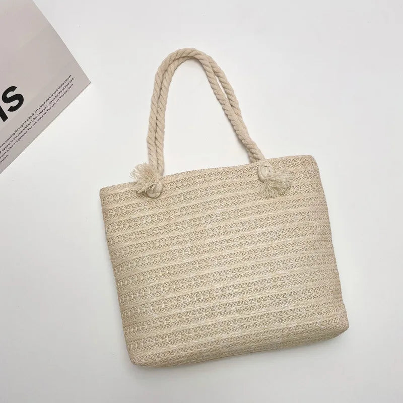 Straw Large-Capacity Women's Shoulder Bag Summer Handbag Tote