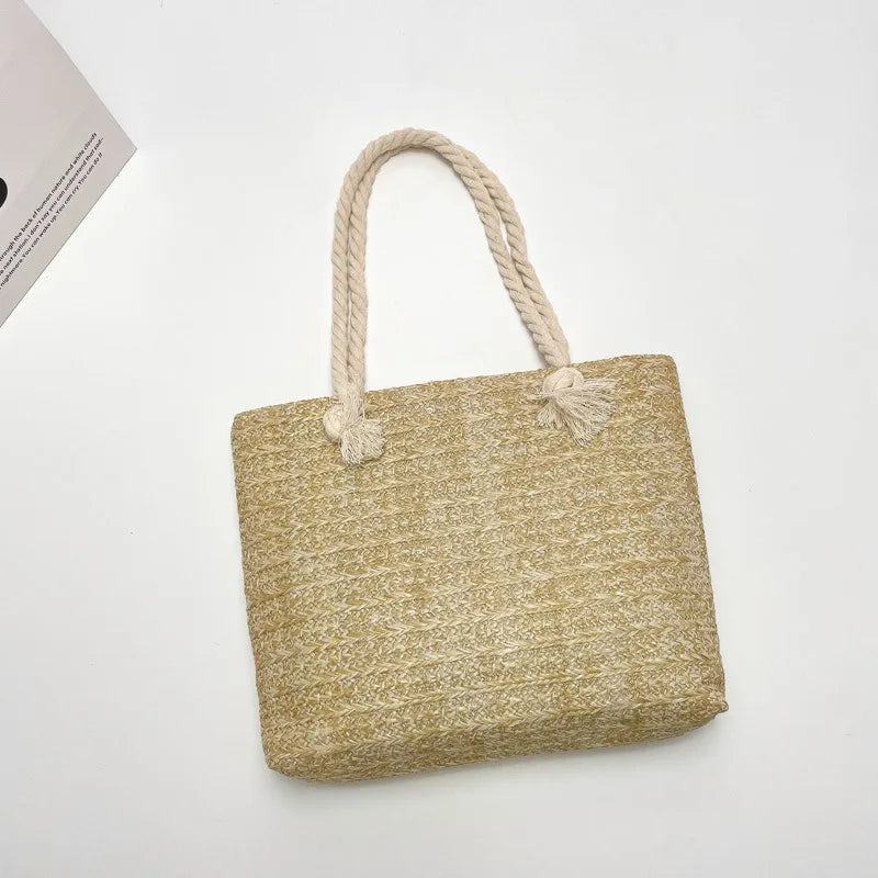 Straw Large-Capacity Women's Shoulder Bag Summer Handbag Tote
