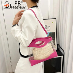 Clear PVC Women Crossbody Shoulder Bag Jelly Small Phone Key Purse