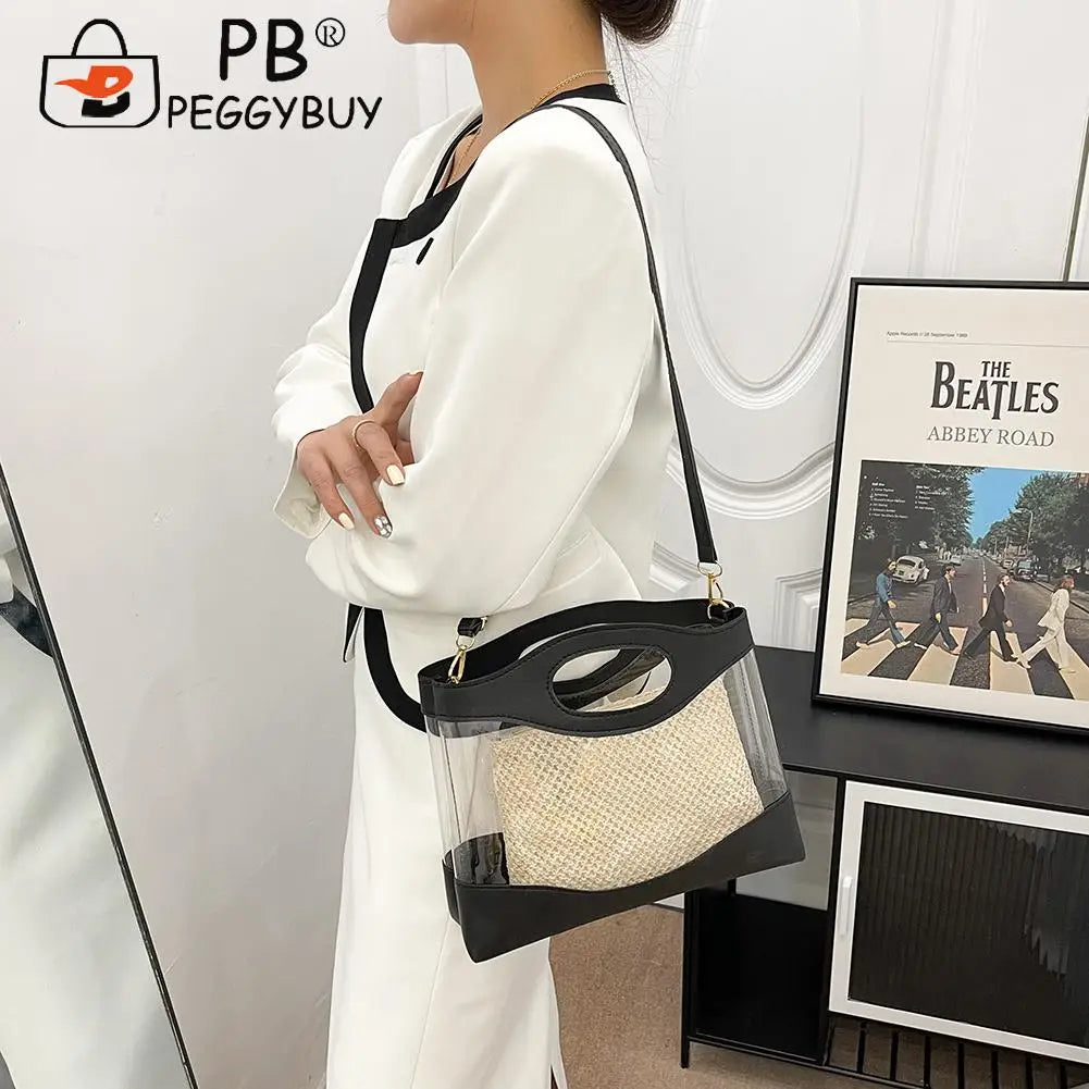 Clear PVC Women Crossbody Shoulder Bag Jelly Small Phone Key Purse
