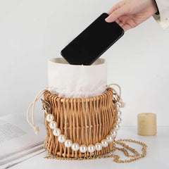 Straw Purses Handbags Women Rattan Crossbody Bags Beach Basket Tote Hand Bag