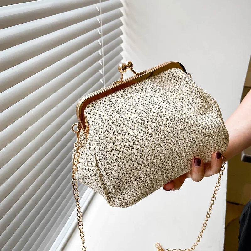 Raffia Boho Women Bag Waist Fanny Pack Crossbody Handbag B568