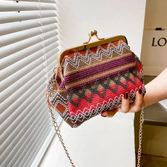 Raffia Boho Women Bag Waist Fanny Pack Crossbody Handbag B568