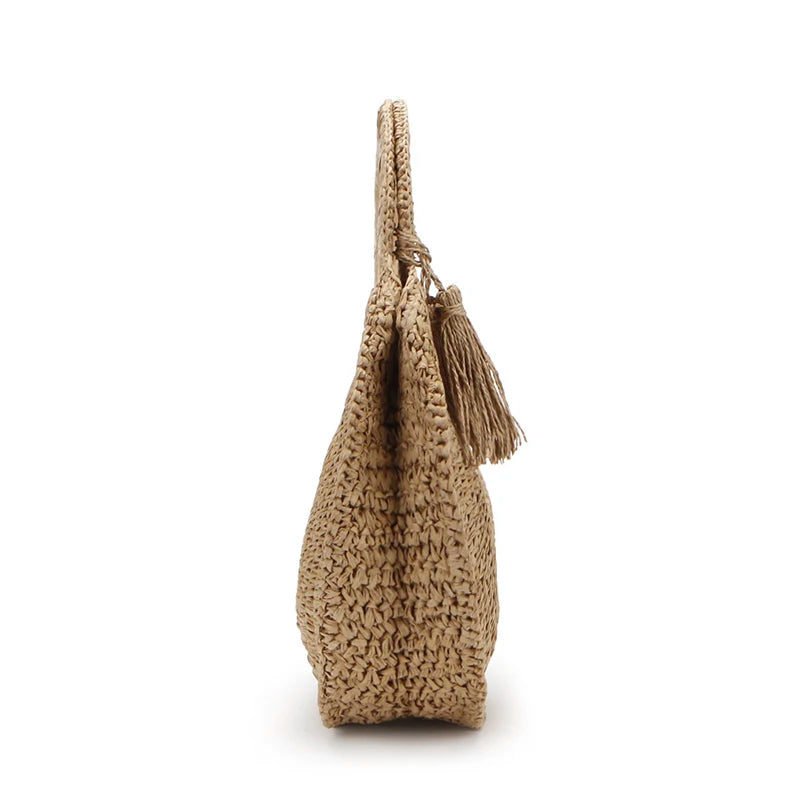 Straw Rattan Women's Bag Large Capacity Travel Casual Handbag