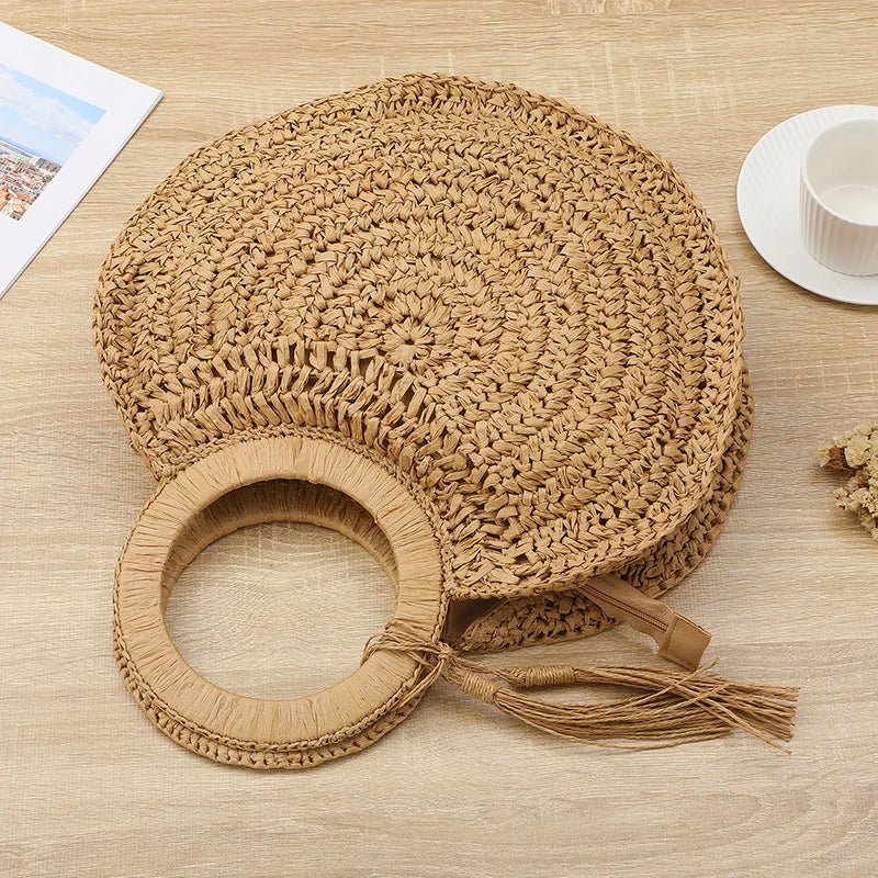 Straw Rattan Women's Bag Large Capacity Travel Casual Handbag