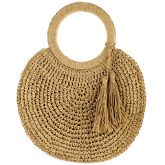 Straw Rattan Women's Bag Large Capacity Travel Casual Handbag