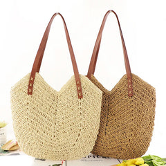 Straw Shopper Summer Bag Casual Large Capacity Hollow Woven Women Beach Tote
