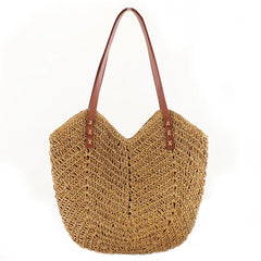 Straw Shopper Summer Bag Casual Large Capacity Hollow Woven Women Beach Tote