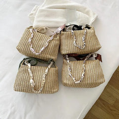 Straw Summer Shoulder Bags for Women Crossbody Small Flap Female Han