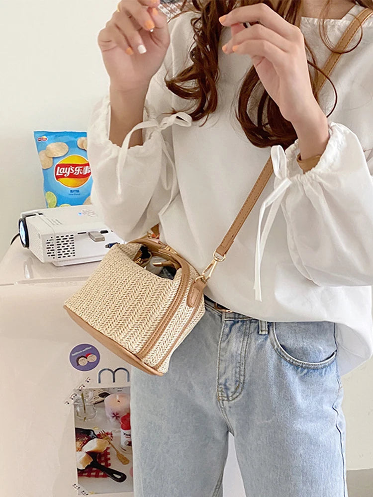 Straw Summer Women's Bag Tote Crossbody Shoulder Bags Handbag