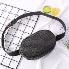 Women Straw Waist Bag Summer Woven Crossbody Bum Chest Hip Pouch