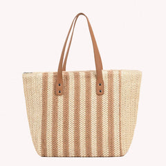 Straw Woven Shoulder Bags Women Summer Beach Vacation Ladies Travel Purse Totes